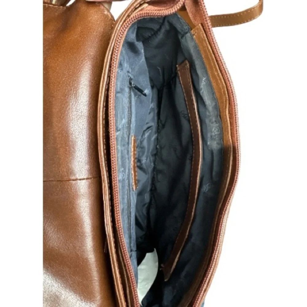 Ashwood Genuine Leather Crossbody Bag Brown Adjustable Strap